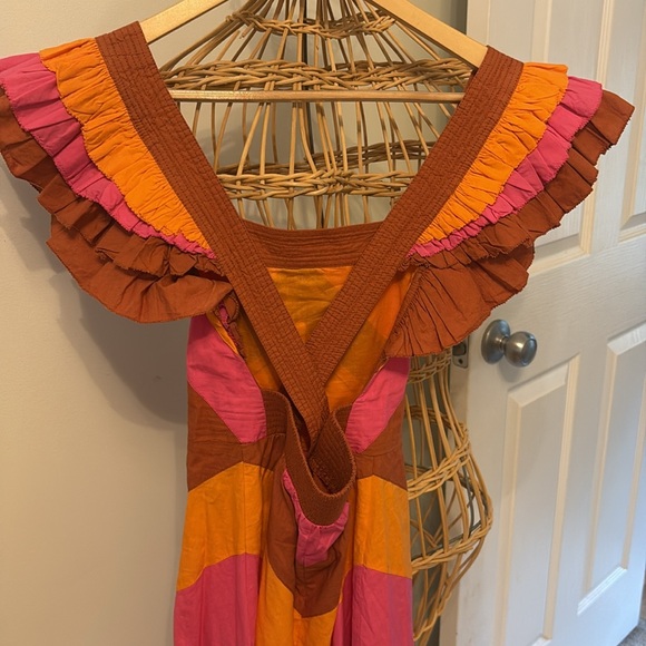 Colorful Striped Ruffle Dress - Picture 3 of 6